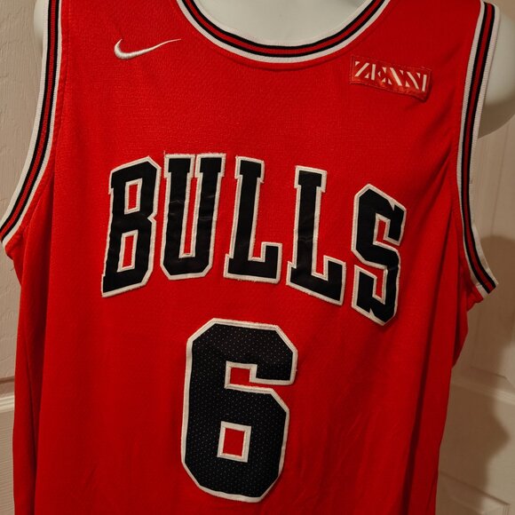 NIKE SWIMGMAN #6 ALEX CARUSO RED CHICAGO BULLS JERSEY SIZE 54 ZENNI - Picture 5 of 14